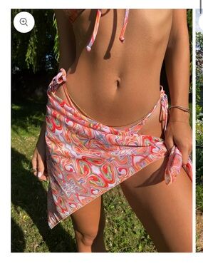 Strawberry Milk Mob Pink Swirl Tie-Side Sarong